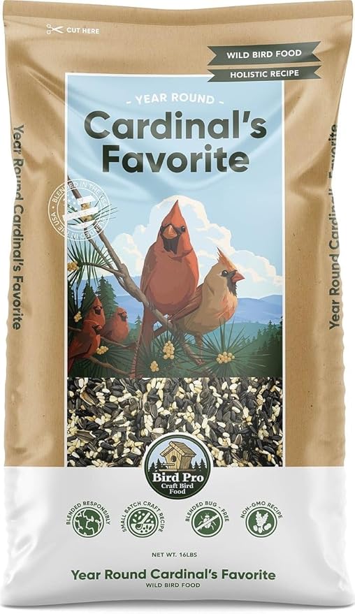 Bird Pro Holistic Bird Seed - Premium Seed for Backyard Feeding (18 Pounds, Cardinal's Favorite)