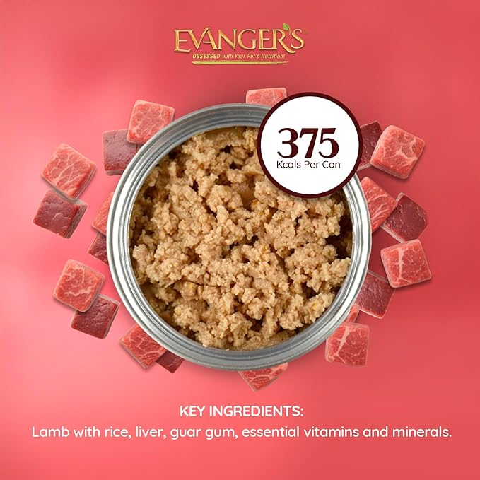 Evanger's Heritage Classic Lamb & Rice Dinner – 12 Count, 20.2 oz Each – Wet Dog Food with Lamb and Rice – Gluten-Free Loaf Style Meal – Complete and Balanced for All Life Stages