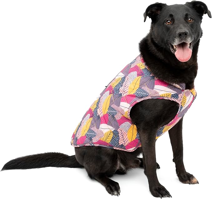 Kurgo Loft Dog Jacket - Reversible Cozy Coat for Outdoor Adventures - Water Resistant - Athletic Fit - Machine Washable Fabric - Reflective Dog Gear - Large - Fall Festival
