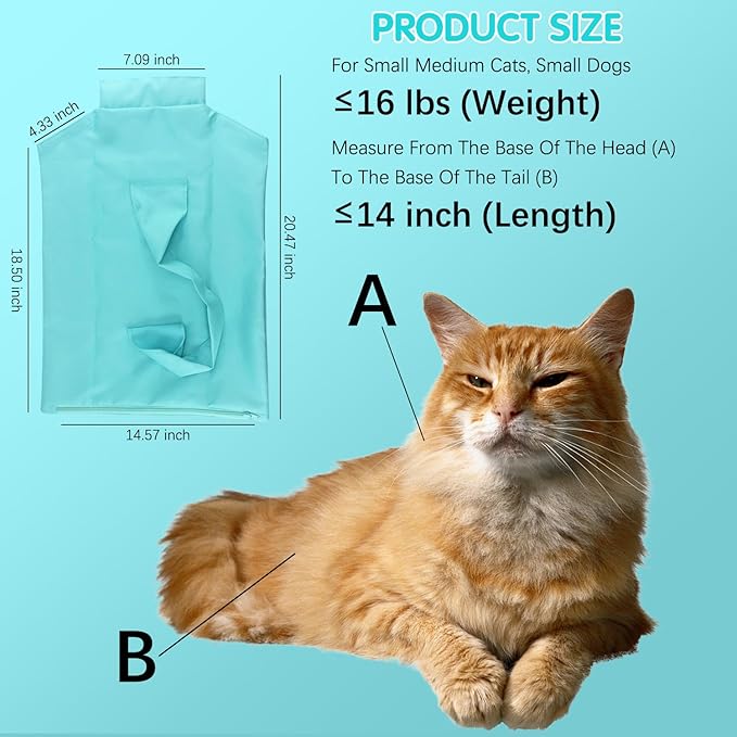 Cat Carrier Pouch,Cat Pouch Cozy Comfort Carrier,Anti-Scratching CatCarrier PouchBag Nail Trimming,Large CatCarrier Restraint Bag for Medication,Administration,Grooming, 2 PCS