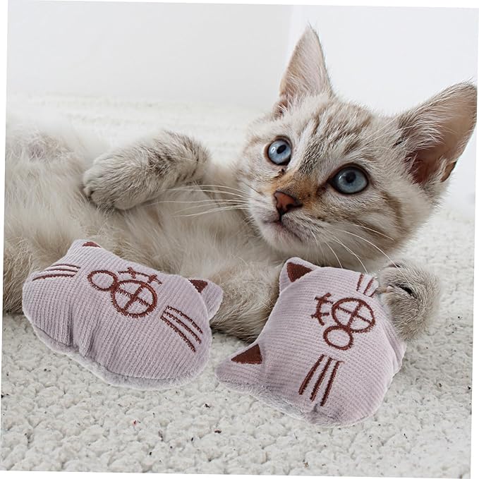 3pcs Catnip Filled Plush Cat Chew for Indoor Cats Soft Cotton Molar Playthings to Promote Exercise and Dental Care Interactive Catnip for Kitten Activity Support