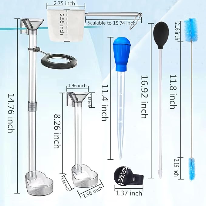 Aquarium Fish and Shrimp Feeding Dish Set, Fish Shrimp Feeder Tube Kit, Perfect for Your Aquatic Pets, with Feeding Ring and Cleaning Brush