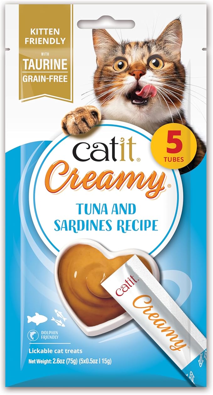 Catit Creamy Lickable Treat, Tuna & Sardine 5pk