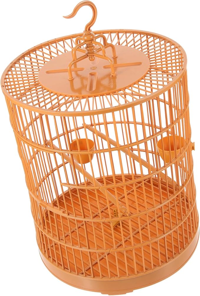 GANAZONO Plastic Hanging Bird Cage Round Top Small Pet Bird Cage for Cockatiels and Parrots for Indoor Use