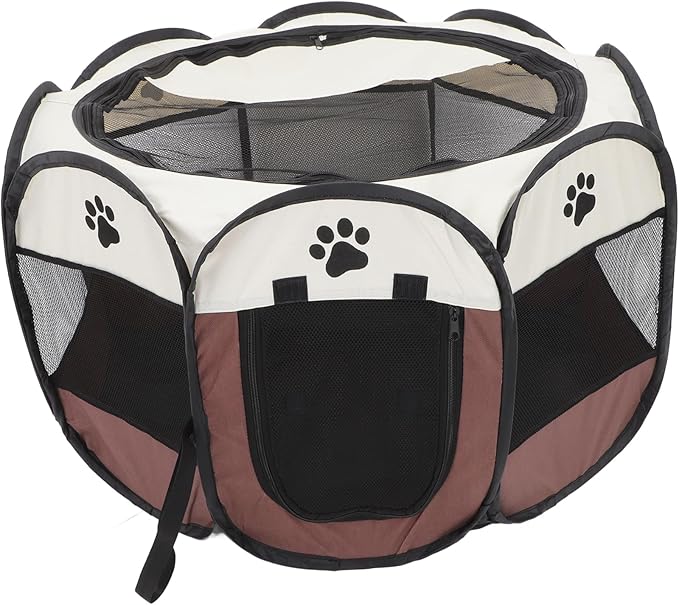 POPETPOP Dog Playpen Roof Portable Pet Tent House for Indoor Outdoor Use Large Capacity Octagonal Design Secure Locking Mechanism for Large Dogs and Cats