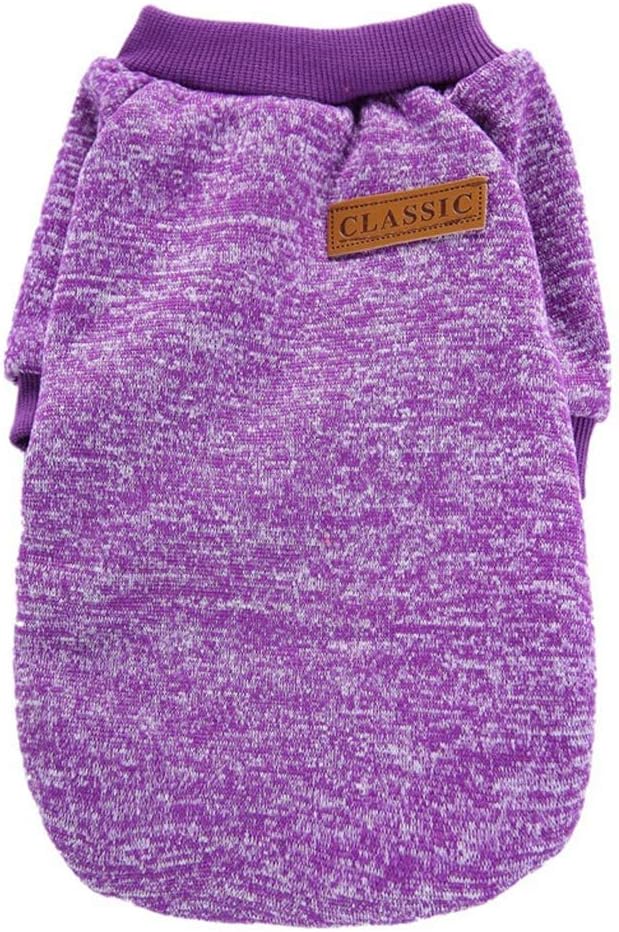 Jecikelon Dog Clothes Dogs Sweater Soft Puppies Clothing Winter Puppy Sweaters Warm Outfit for Dogs Small XXS XS Cat Apparel (Purple, XXS)