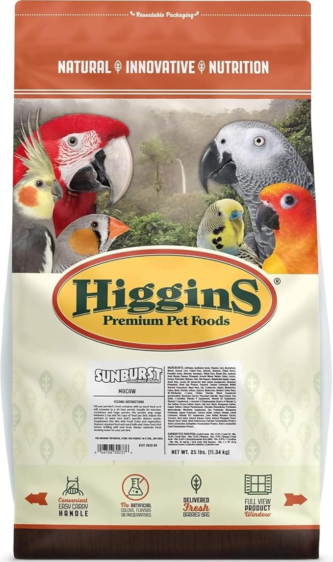 Higgins 466187 Higg Sunburst Food For Macaw, 25-Pound