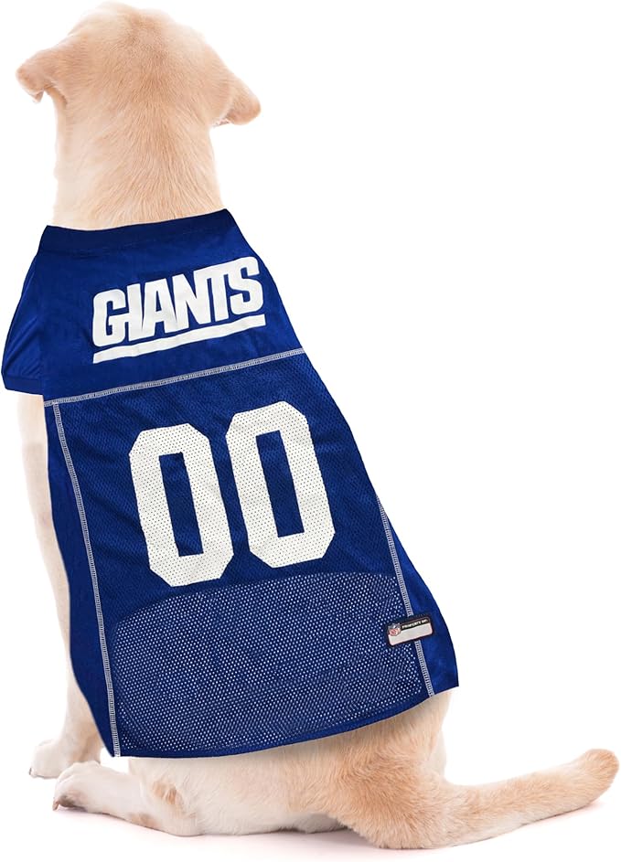Pets First NFL New York Giants Dog Jersey, Size Medium, Football Shirt Costume for Pet, Dog Sports T-Shirt, NFL Team Clothing for Cats, Licensed Pet Apparel Available in 7 Sizes and 32 Teams