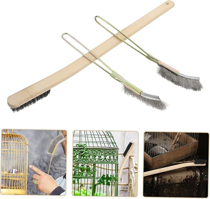 3pcs Bird Cage Cleaning Brush Lightweight Portable Scrubber Tool for Parrots and Birds for Easy Birdcage Maintenance and