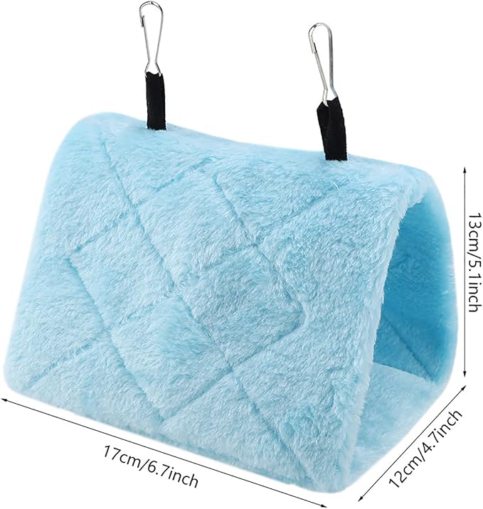 CHICIRIS Bird Hanging Tent Soft Plush Cozy Hammock for Winter Warm Bed Pet Toy for Small Medium Birds (S)