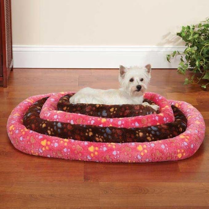 Slumber Pet Plush Paws Crate Pet Bed, Medium/Large, Pink