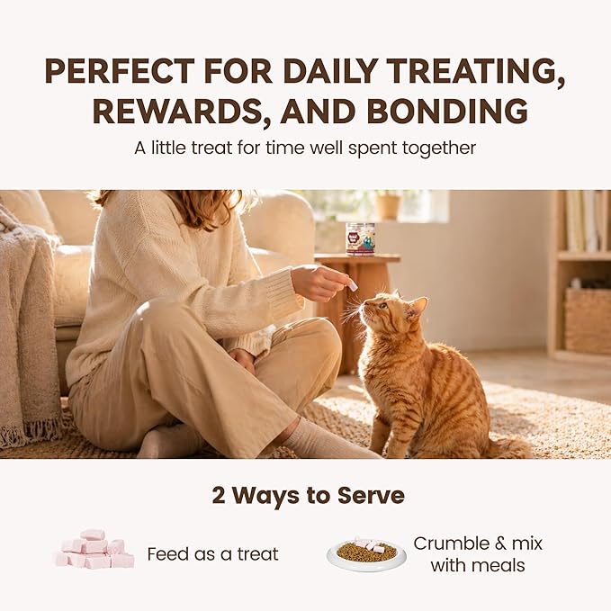 Freeze-Dried Kitten Treats with Goat Milk & Chicken – Cranberry Added for Urinary Tract Support & Digestive Comfort, Healthy Snacks Love By Adults & Seniors (2.5 oz)