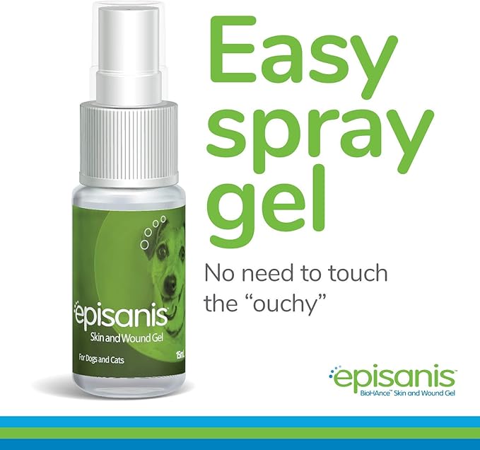 Sentrx Episanis Skin & Wound Gel Spray for Dogs & Cats, Patented BioHance Wound Spray, Cuts, Bites, Hot Spots, Ulcers, 15 ml