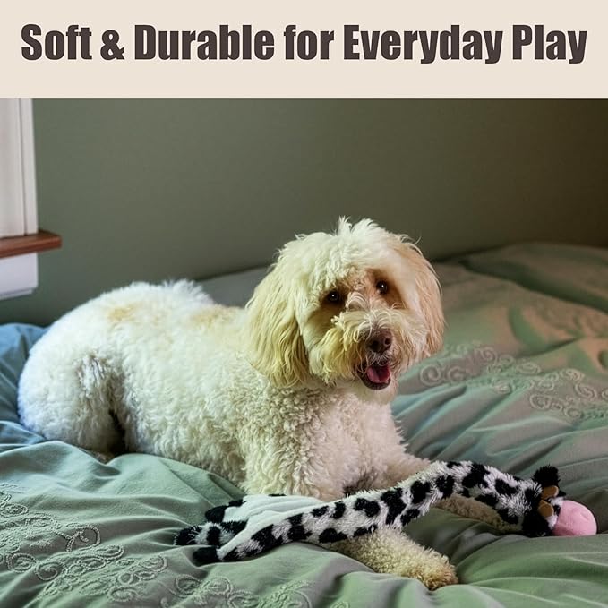 SPOT Skinneeez Crinklers Cow 23-Inch Stuffing-Free Squeaky Dog Toy – Interactive Plush Toy for Medium & Large Dogs – Mess Free Play for Light & Moderate Chewers