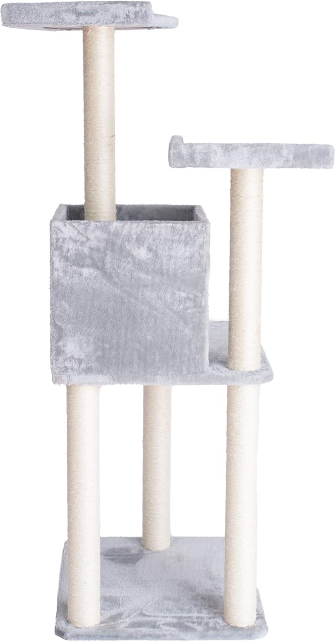 Gleepet GP78571022 Cat Tree, Real Wood Play House, Silver Gray,14 D x 27 6 W x 57 H