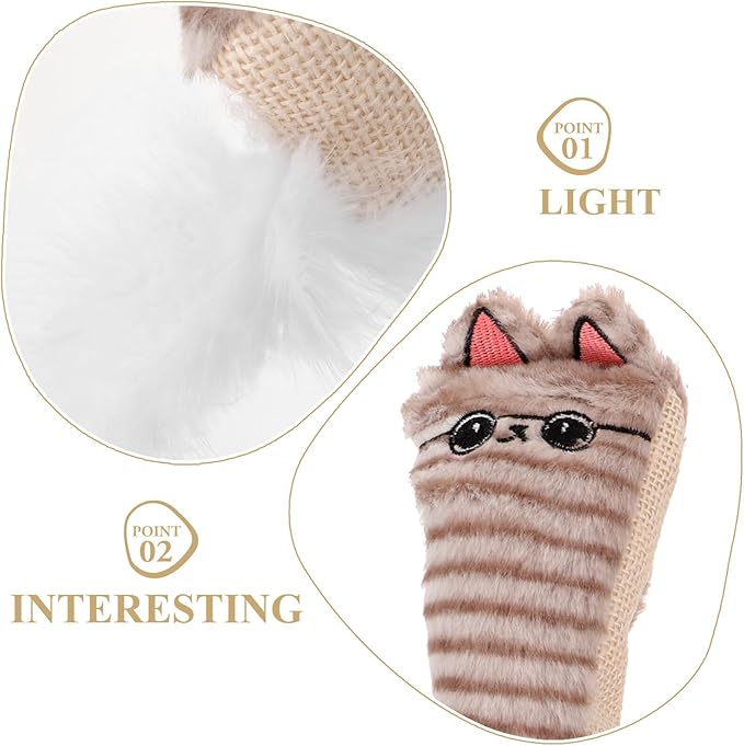 SHOWERORO Catnip Chew for Cats and Kittens, Sisal Crinkle Plush Interactive Indoor Teething with Catnip, Bite-Resistant Pet Dental for Indoor Play