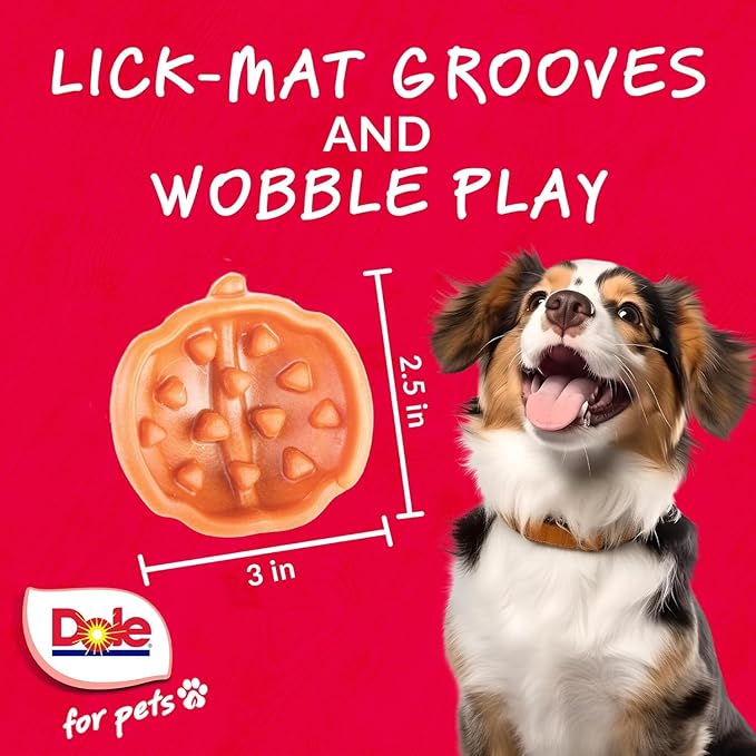 Dole for Pets Freshly Fetched Lasting Chew, Pumpkin Flavor Dog Treats - Flavored with Real Veggies, No Wheat, Corn, Soy, Artificial Flavors, Colors, Preservatives, or Animal Products,8 Ounce - 6 Pack