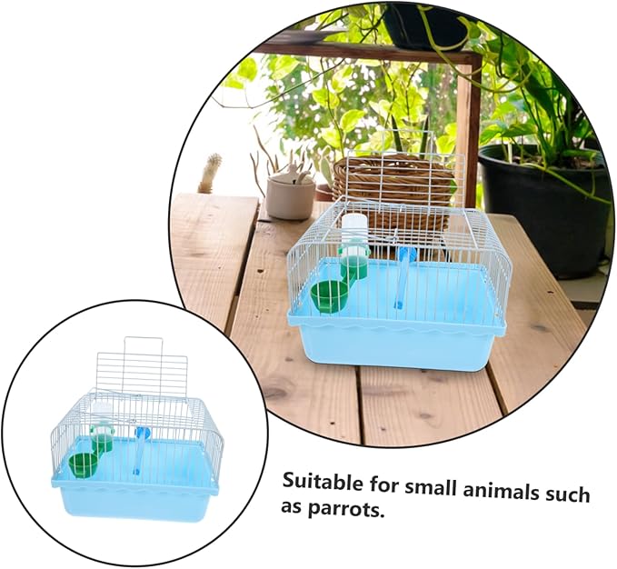 Portable Bird Carrier for Animals Multi Use Birdcage with Perch Food Box Water Dispenser Sturdy Design for Parrots Lovebirds for Travel Breeding