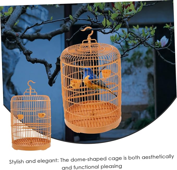 VICASKY Plastic Hanging Bird Cage for Small Birds and Parakeets Durable Round Shape Door Spacious Design for Pet Safety and Comfort Stylish Cage Decoration for Finches and Lovebirds