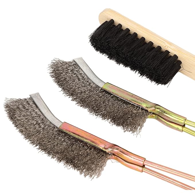 Bird Cage Cleaning Brush, Brushes Steel Long Handle Bird Cage Cleaning Tool Birdcage Accessory with 3 Size Options for Small Animal Enclosures Brush, Wood