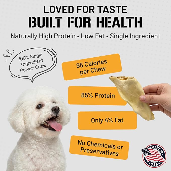 Dog Chits Cow Ears for Dogs – All Natural Cow Ear Dog Treats & Training Chews – High Protein, Low Fat – Thick Cut, Half Ears – Dental Clean Crunch – Ideal for Medium & Large Dogs – Large, 10 Pk