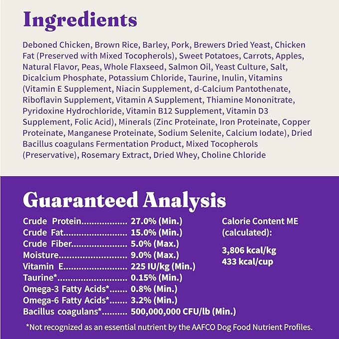 Halo Holistic Dog Food Cage Free Chicken & Brown Rice Formula, Healthy Grains Dry Dog Food, Complete Digestive Health, Kibble for Adult Dogs, 3.5 lb Bag