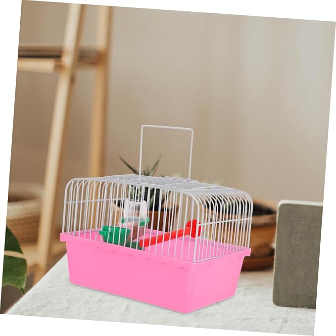 Milisten Portable Bird Cage for Lovebirds Spacious Travel Carrier with Perch Food Box Waterer Lightweight Construction for Birds Pets