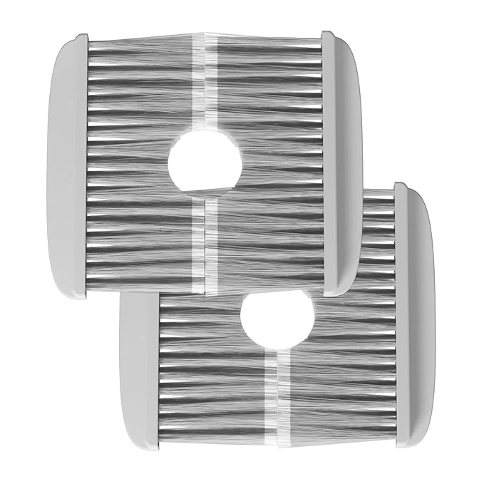 Pet Door Brush for Cat Door and Indoor Door Frame, Self Cleaning Hair Catcher, Gentle Grooming Grey, Plastic and Nylon Bristles (2)