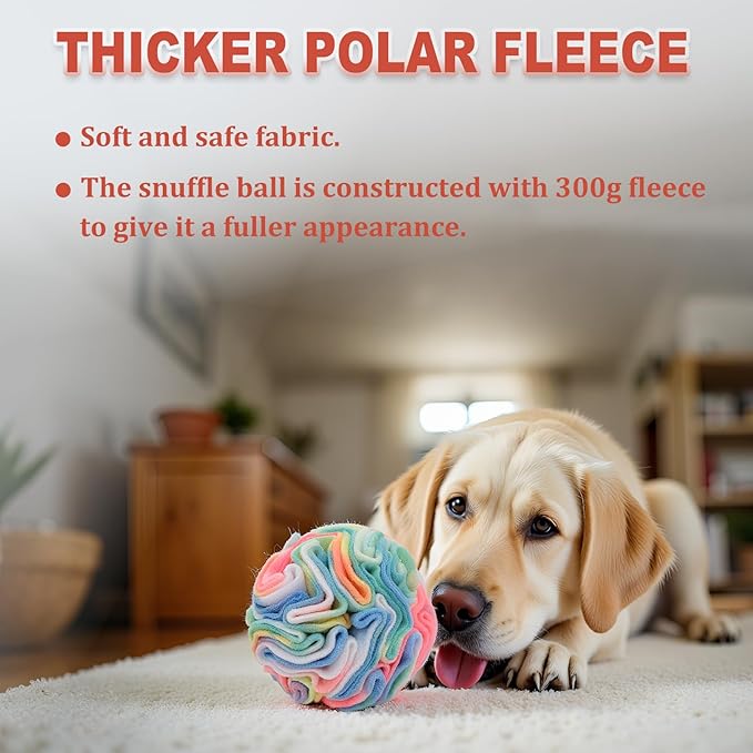 Ablechien Snuffle Ball for Dogs, Puppy Treat Toy, Interactive Foraging Puzzle Ball Toy, Enrichment Toys for Large Dogs, Sniffle Interactive Treat Balls