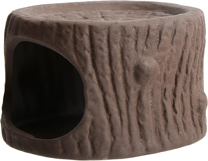 Saim Ceramic Betta Cave, Handcrafted Natural Tree Stump Fish Tank Decor, Aquarium Hideout for Betta Fish Shrimp Cichlid, Aquarium Decorations Breeding Cave with Large Opening