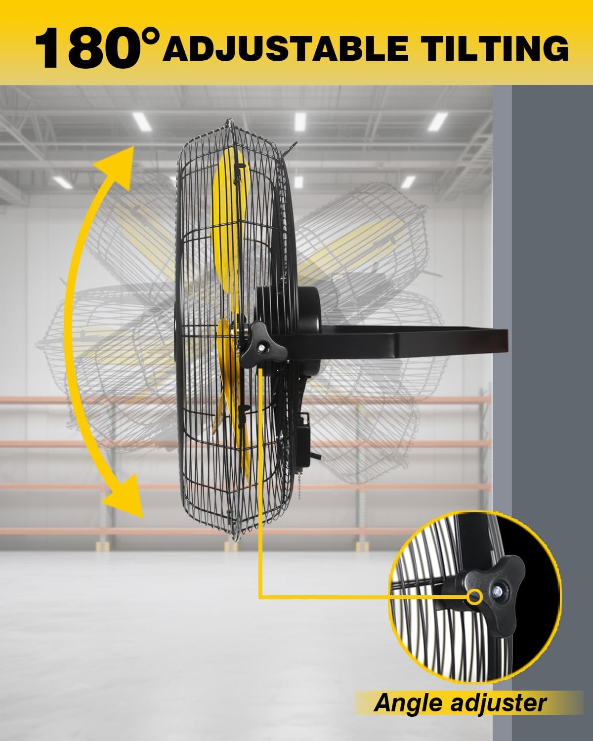 VENTISOL 20 Inch Waterproof Wall Mount Fan, High Velocity 3-Speeds 4650 CFM Heavy Duty for Home, Workshop, Industrial, Barn, Greenhouse, ETL Listed