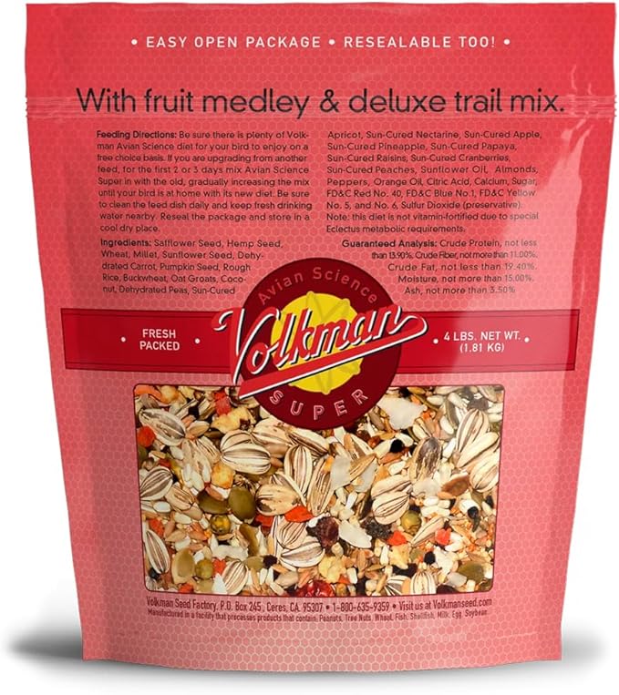 Volkman Avian Science Super Eclectus Bird Food 4lb