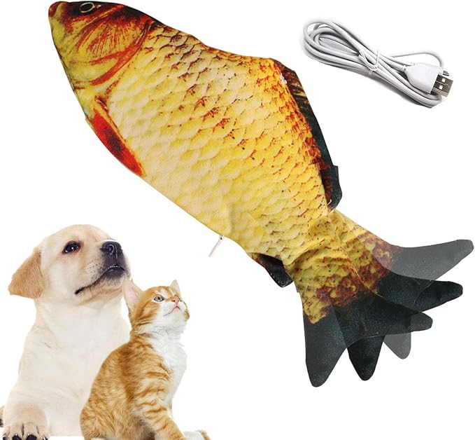VAIZIQ Flopping Fish Electric Moving Dog Fish Toy, Floppy Cat Toys for Dog Exercise, Reducing Stress for Cats and Small Dogs
