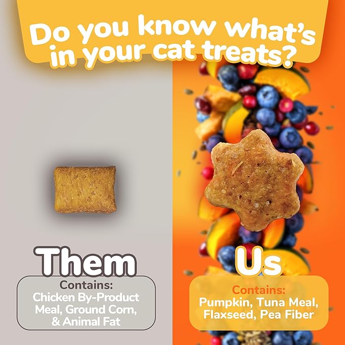 Fruitables Cat Bundle: Salmon & Cranberry + Tuna & Pumpkin - 2.5 oz Each, Low Calorie, Real Ingredients, Superfoods
