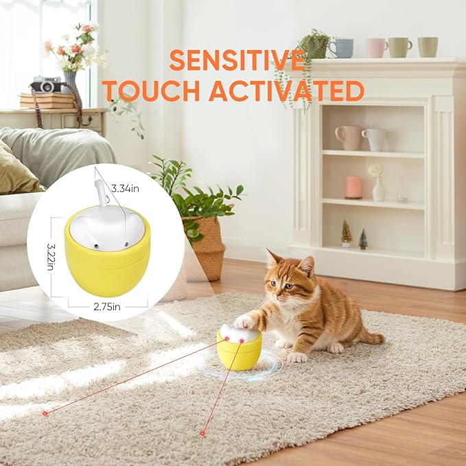 Pawingcat Cat Laser Toy Automatic Dual Laser Points Interactive Cat Enrichment Toys for Indoor Cats 3 Modes Lazer for Cats Birthday Gift