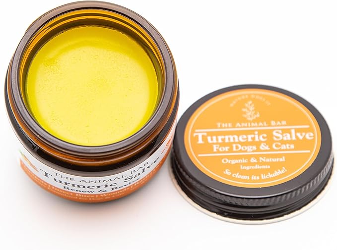 Turmeric Salve for Dogs & Cats – Organic Turmeric & Calendula | Lick-Safe First Aid & Healing for Red Skin, Minor Wounds, Inflammation, Hot Spots & Itchy Skin | Vet Formulated | 2oz