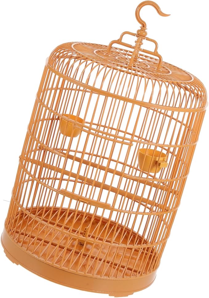 VICASKY Plastic Hanging Bird Cage for Small Birds and Parakeets Durable Round Shape Door Spacious Design for Pet Safety and Comfort Stylish Cage Decoration for Finches and Lovebirds