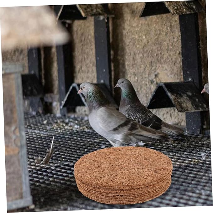 10pcs Coconut Fiber Pads Pigeons Nesting Pad Small Animals Nesting Material Washable Bird Cage Liners for Chicken Parakeet Cage Accessories