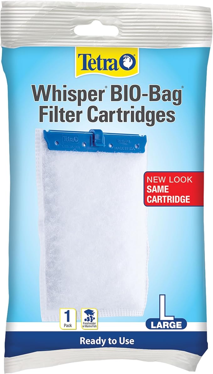 Tetra Whisper Bio-Bag Large Filter Cartridges for Aquariums, 1 Count, Ready to Use, Fits Tetra Whisper Fish Tank Filters 10-30 Gal, 20-40 Gal, PF-20, 30, 40, 60, IQ 20, 30, 45, 60