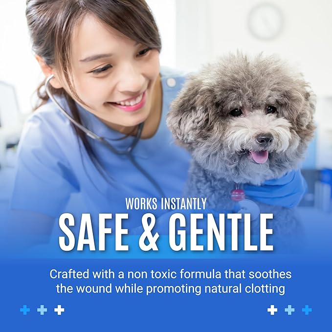G.B.S Styptic Powder for Animals – Fast-Acting Blood Stop for Dogs, Cats, Birds & Small Pets – First Aid Powder for Nail Bleeding, Minor Cuts & Grooming – 1 oz, Pack of 2