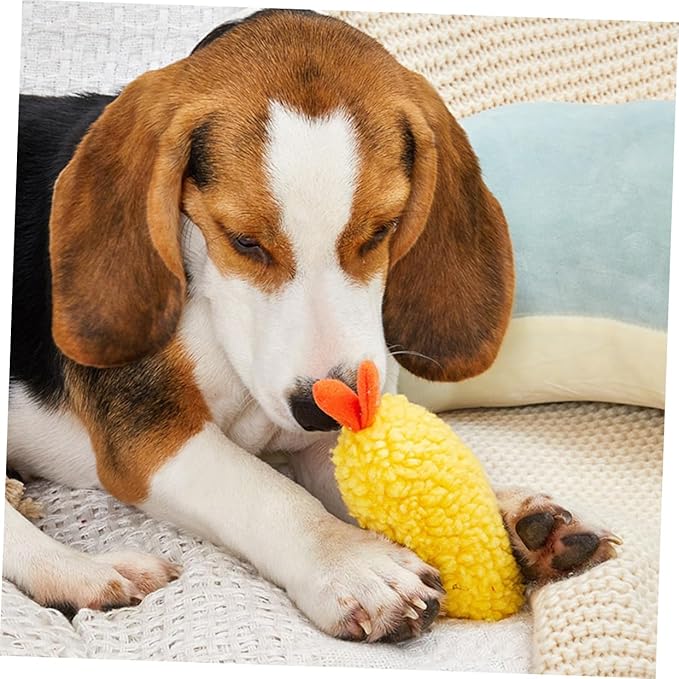 Dog Vocalizing Plush Chew Toy 2 Pack for Healthy Teeth and Gums Interactive Pet Comfort Plaything for Cats and Dogs 5.11X2.36X1.96 Inches