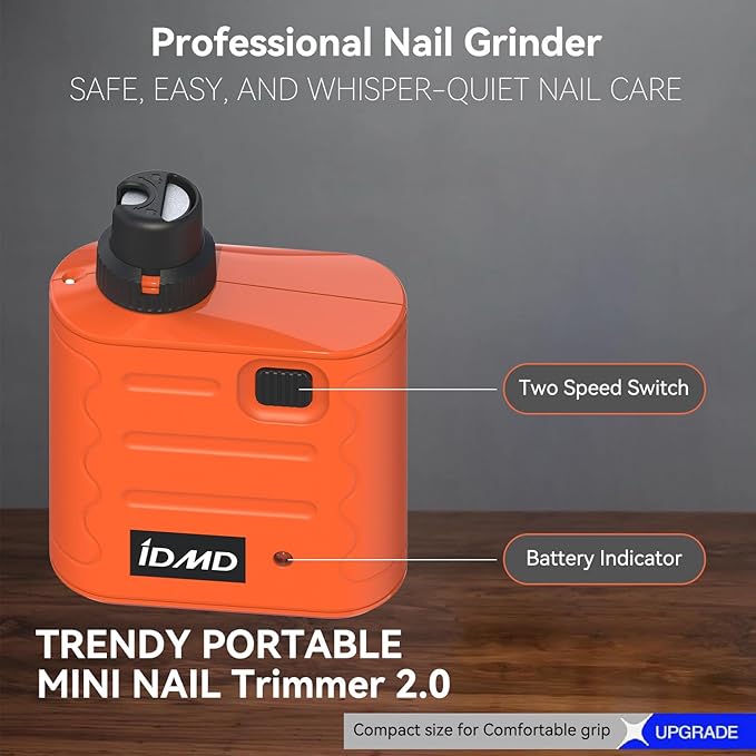 Dog Nail Grinder Quiet,Dog Nail Trimmers with Light,Electric 2-Speed Pro Pet Nail Grinder,Painless Paws Grooming & Smoothing Tool for Dogs, Cats and Other Animals
