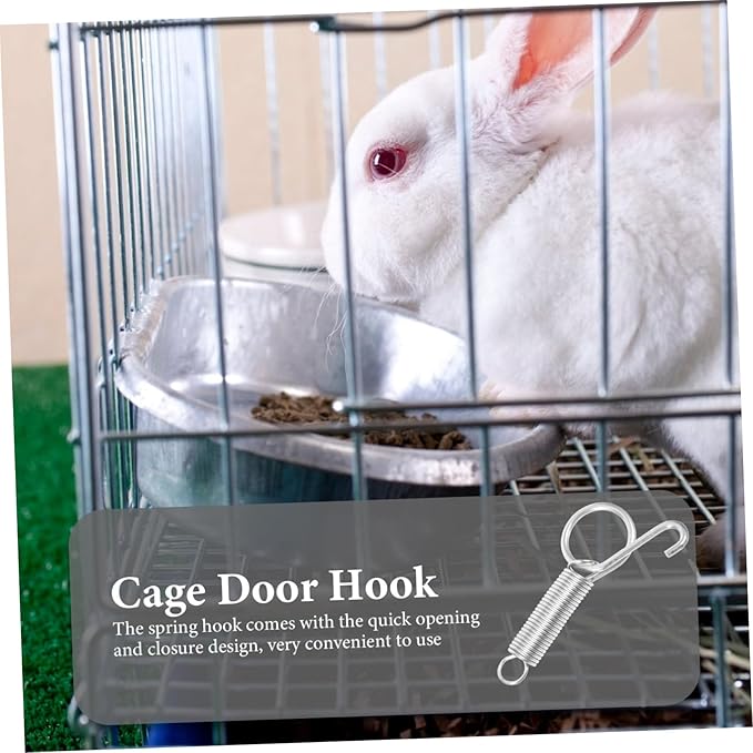 10pcs Feeder Spring Hook for Bird Cage Door Multi-Purpose Pet Cage Hook High Elastic Material for Easy Opening and Closing for Home