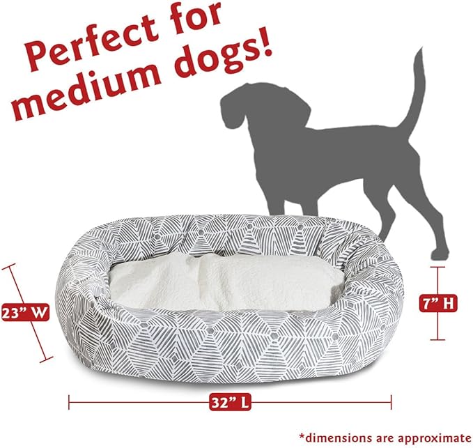 Majestic Pet 32" Charlie Gray Sherpa Bagel Bed