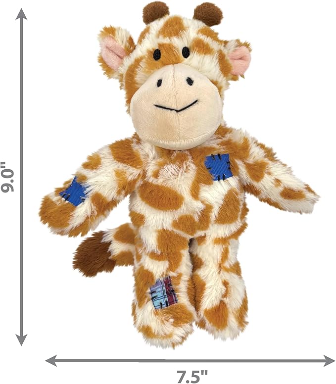 KONG Wild Knots Dog Toys – 2 Pack – Durable Plush Dog Toy with Internal Knotted Rope & Squeaker (Tiger/Giraffe, Small/Medium)