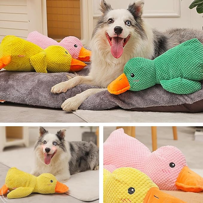 Calming Duck Dog Toy for The Mellow Pets,2025 Upgrade Squeak Dogs Toys Yellow Best Friends, Stuffed Duck Dog Toys for Small Cats Indoor Puppy Essentials (Yellow)