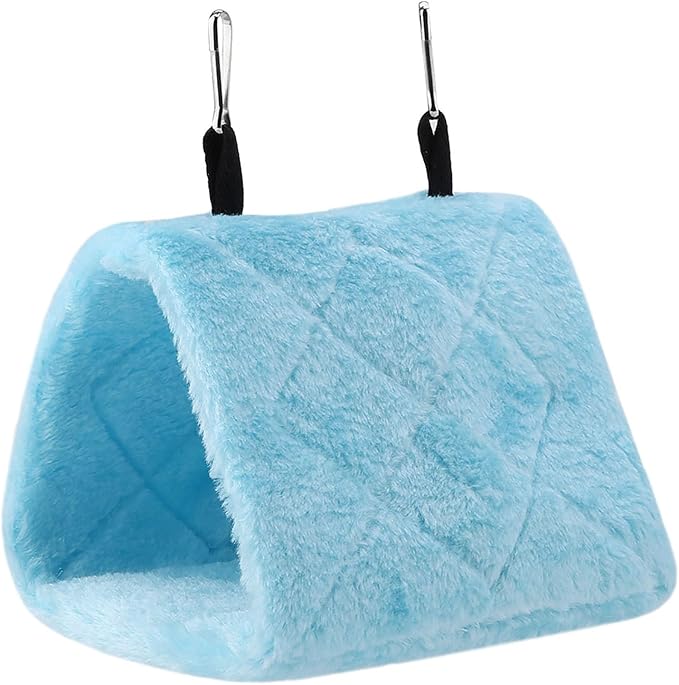 CHICIRIS Bird Hanging Tent Soft Plush Cozy Hammock for Winter Warm Bed Pet Toy for Small Medium Birds (S)