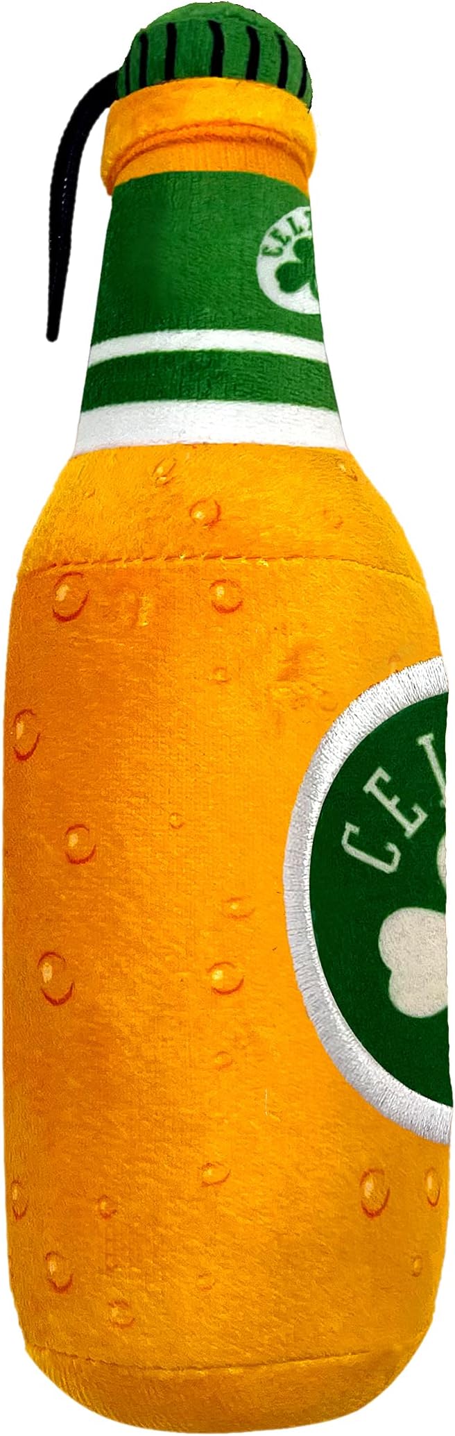 NBA Boston Celtics Beer Bottle Plush Dog & CAT Squeak Toy - Cutest Stadium SODA Bottle Snack Plush Toy for Dogs & Cats with Inner Squeaker & Beautiful Basketball Team Name/Logo