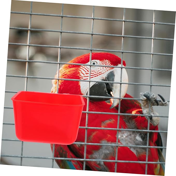 Milisten 4pcs Rabbit and Bird Cage Feeder Cups Sturdy Hanging Food and Water Bowls 12.5 * 9.5 * 6CM Convenient Drinker for Chickens Rabbits and Small Animals