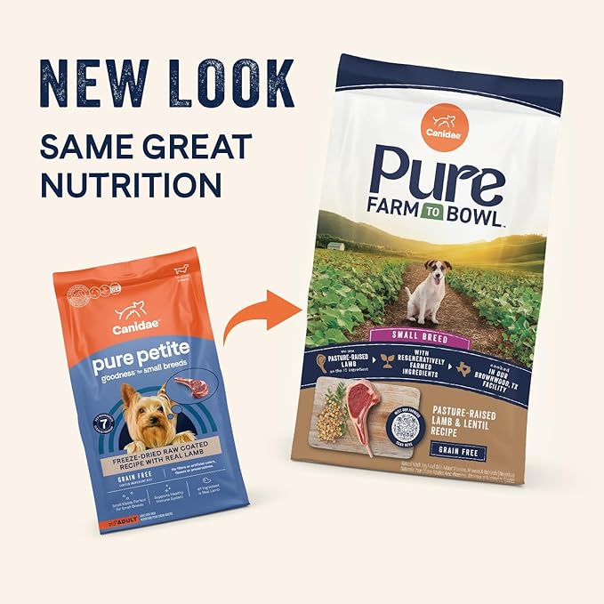 Canidae Pure Farm to Bowl Small Breed, Pasture-Raised Lamb & Lentil Recipe, 4 lbs.
